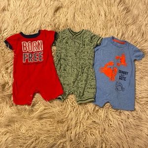 Set of 3 Baby Boy Rompers